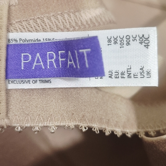 40C Parfait 2801 CASEY PLUNGE MOLDED T-SHIRT Underwire BRA BEIGE NWT - Picture 5 of 7